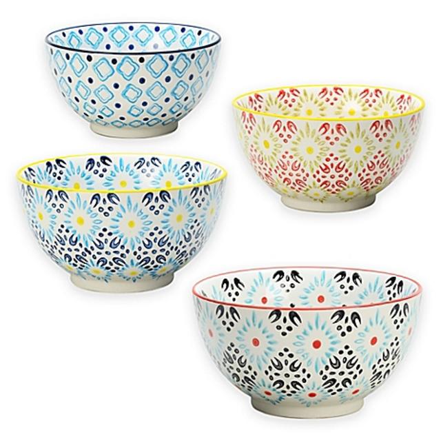 Signature Housewares Printed 5-Inch Utility Bowls (Set of 4)