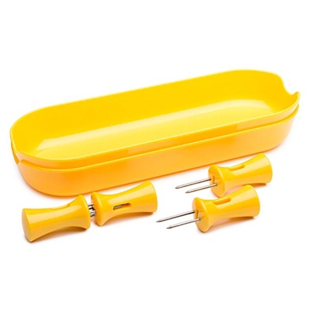 Zak! Designs® Corn Skewers and Dish in Yellow