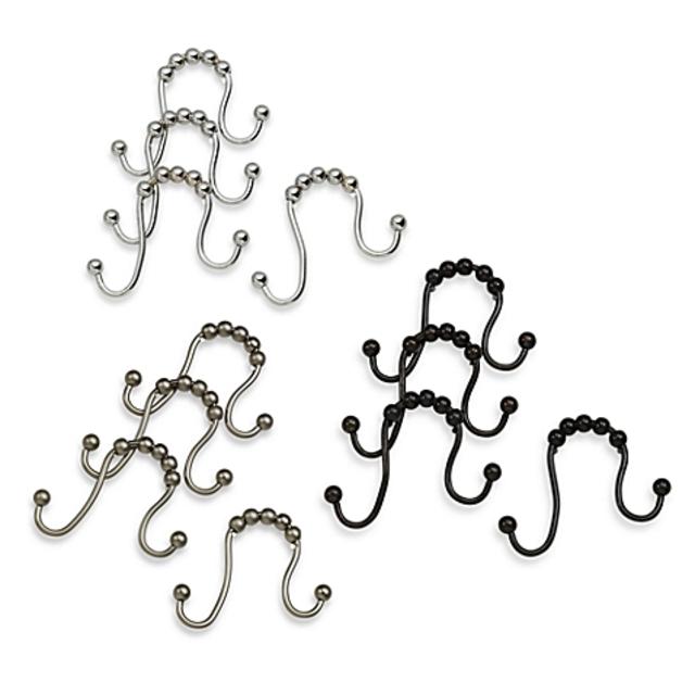 Moen® Double Shower Curtain Hooks in Old Rubbed Bronze (Set of 12)