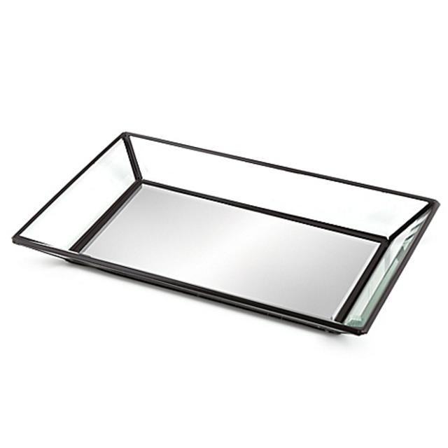 Mirrored Guest Towel Tray in Matte Nickel