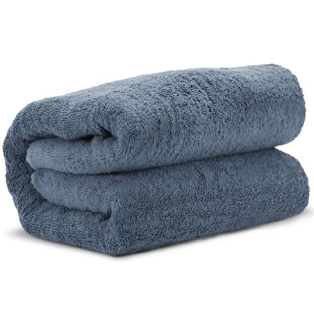 Towel Bazaar 100% Turkish Cotton Multipurpose Towels-Large Bath Sheet/Beach Towel/Bath Towel, Eco-Friendly (Oversized 40x80 inches, Slate Blue)