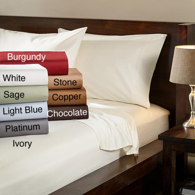 Egyptian Cotton 1000 Thread Count Deep Pocket Solid Luxury Sateen Sheet Set or Pillowcase Separates