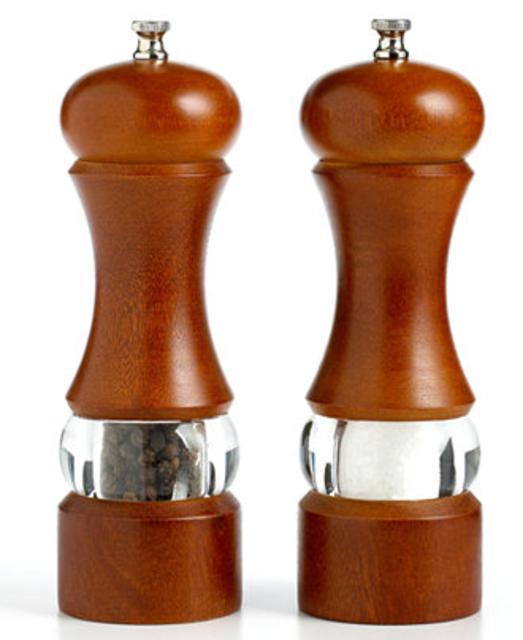Martha Stewart Collection 7.5" Walnut Acrylic Salt and Pepper Mill