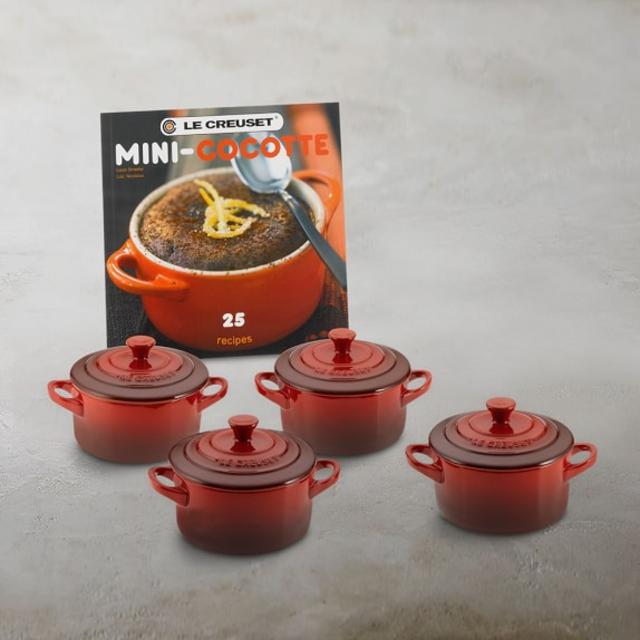 Le Creuset Stoneware 4-Piece Mini Cocotte Set with Cookbook