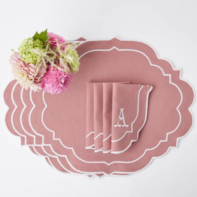 Poppy Dusty Pink Placemats & Napkins (Set of 4)