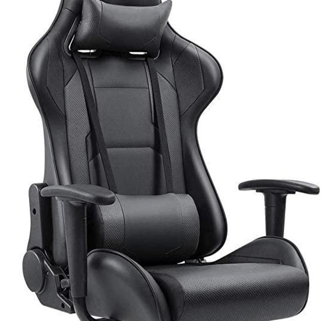 Homall Office Chair High Back Computer Chair PU Leather Desk Chair PC Racing Executive Ergonomic Adjustable Swivel Task Chair with Headrest and Lumbar Support(Black)