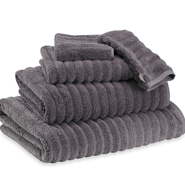 Turkish Ribbed Bath Sheet - Charcoal