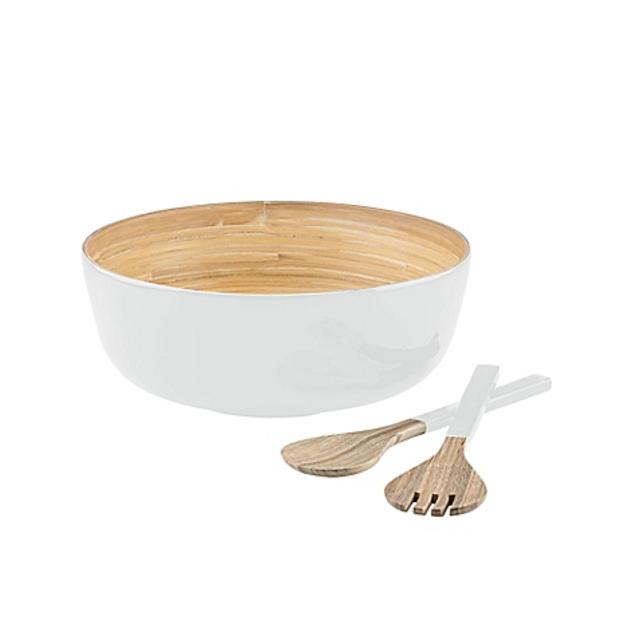 DKNY Lenox® Boerum 3-Piece White Laquer Salad Serving Set