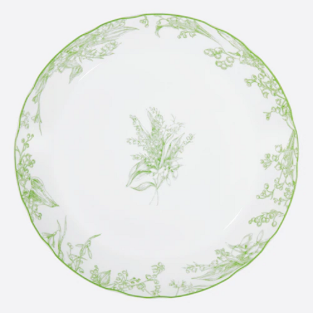 Pie Dish Green New Lily of the Valley
