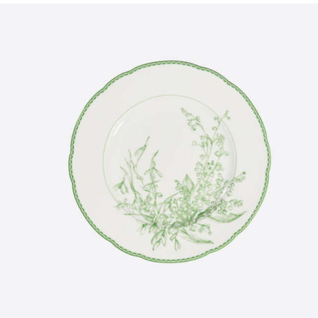 Dessert Plate Green New Lily of the Valley