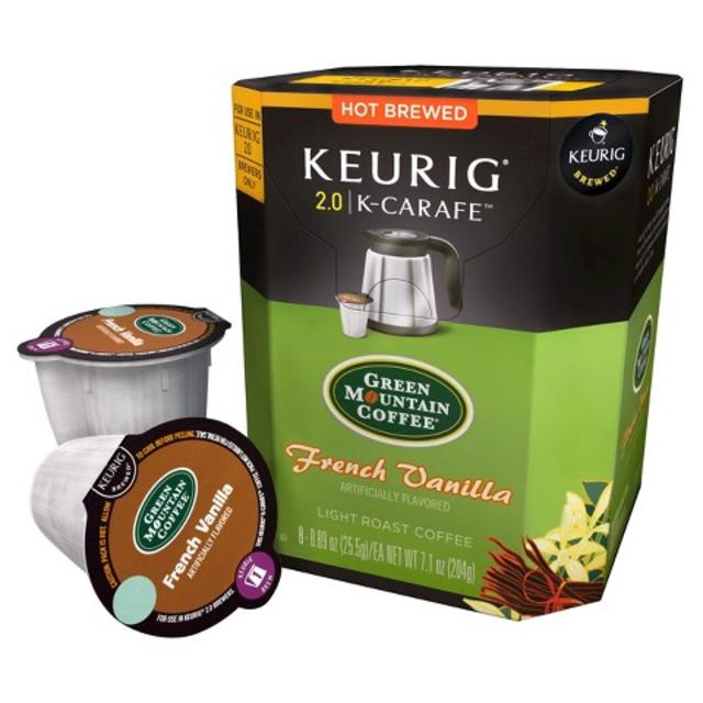 Keurig Green Mountain Coffee French Vanilla Light Roast Coffee K-Carafe 8 ct product details page
