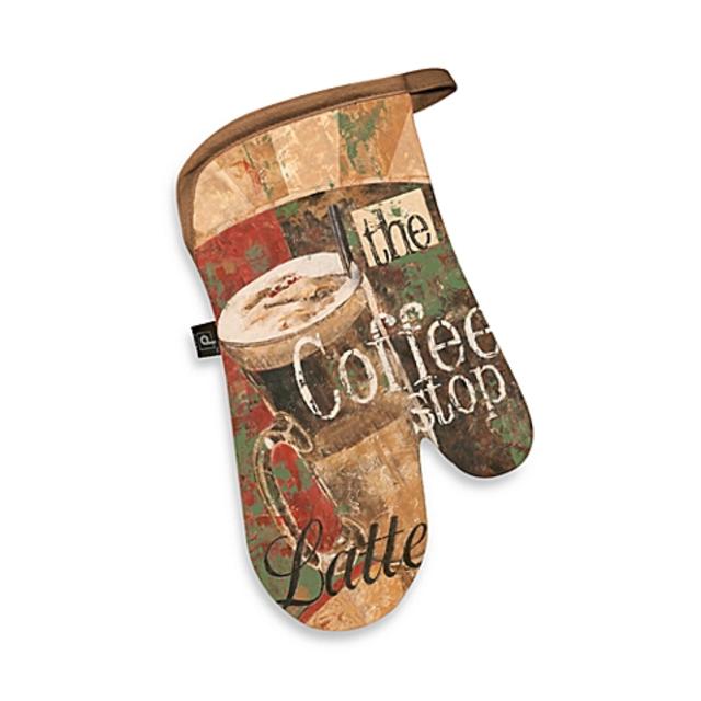 Coffee Shop Canvas Printed Oven Mitt