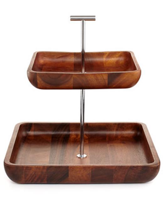 CLOSEOUT! The Cellar Acacia Wood 2-Tiered Server