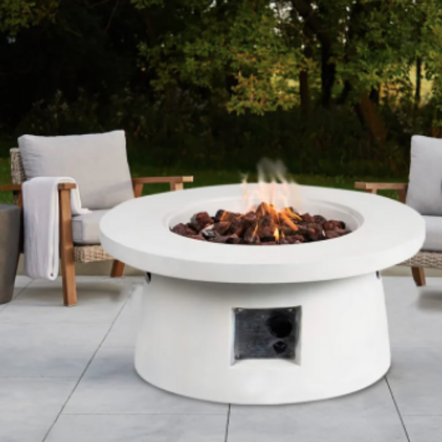 14" H x 29.5" W Concrete Propane Outdoor Fire Pit Table