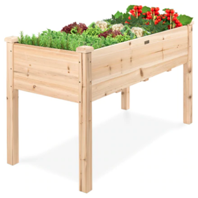 Raised Garden Bed, Elevated Wood Garden Planter Stand