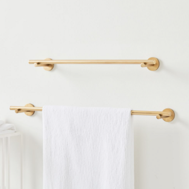 West Elm Modern Overhang 24in Towel Bar, Antique Brass