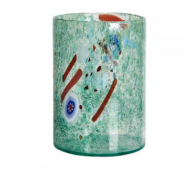 Green Handblown Murrine Italian Glass