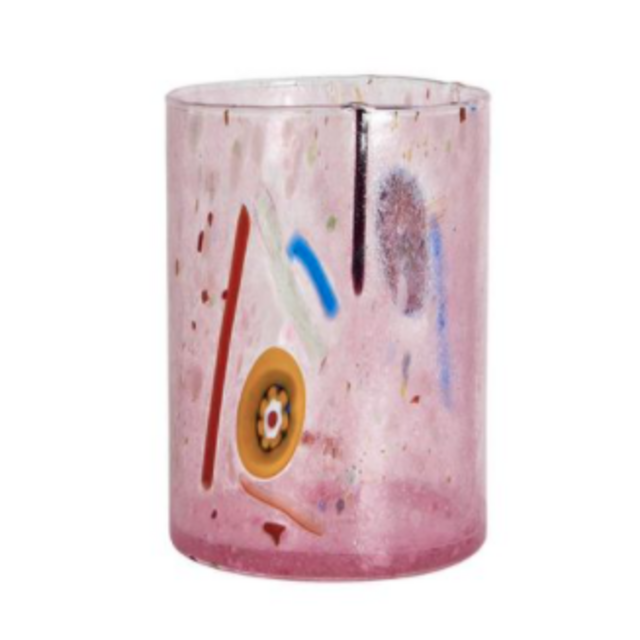 Pink Handblown Murrine Italian Glass