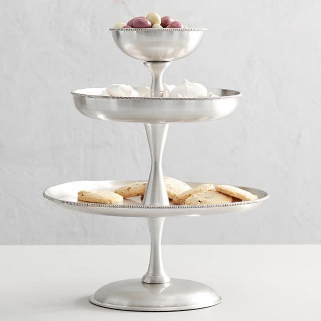 Antique Silver Round Tiered Stand