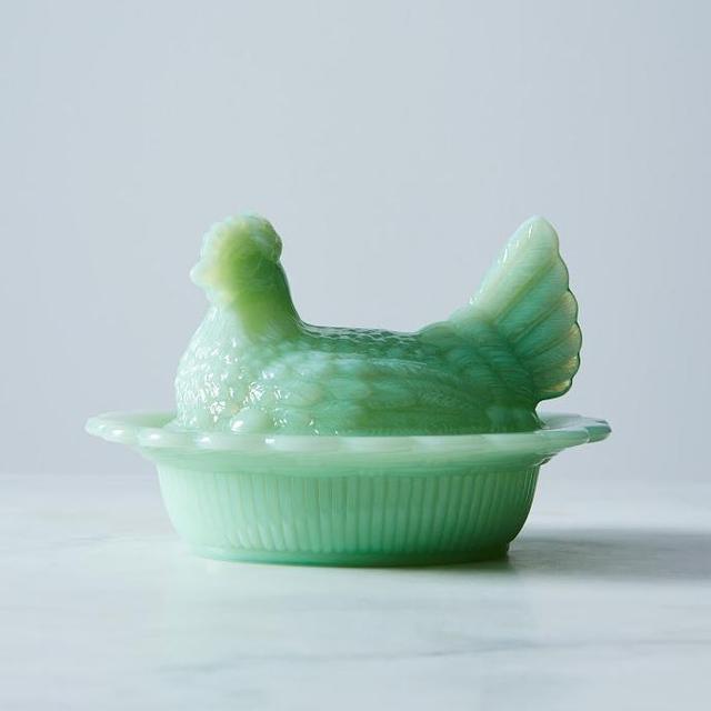 Glass Hen - Jadeite