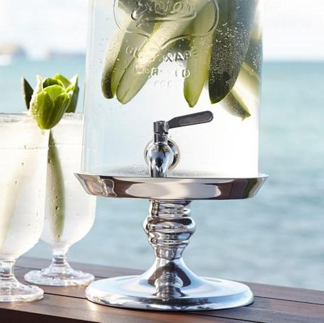 Silver Metal Drink Dispenser Stand