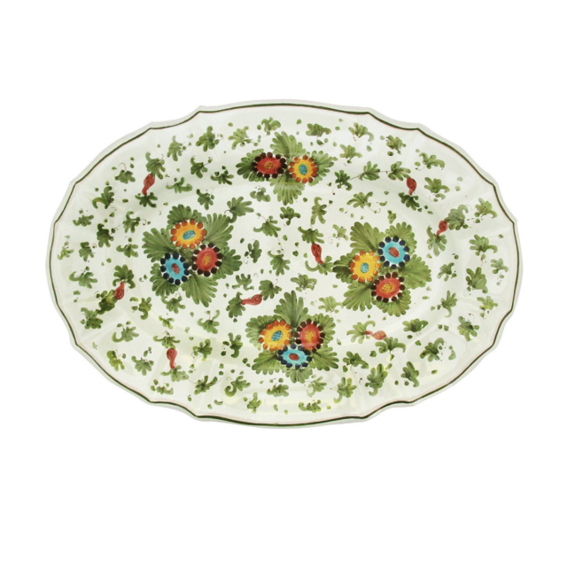 Fiorito by MODA DOMUS, Hand-painted Ceramic Oval Tray