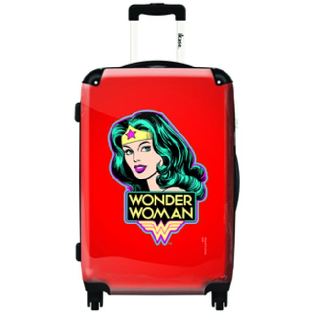 iKase Wonder Woman Red Vintage 24-inch Fashion Hardside Spinner Upright Suitcase