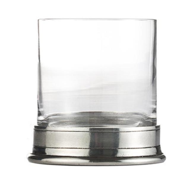 Crystal & Pewter Rocks Glass