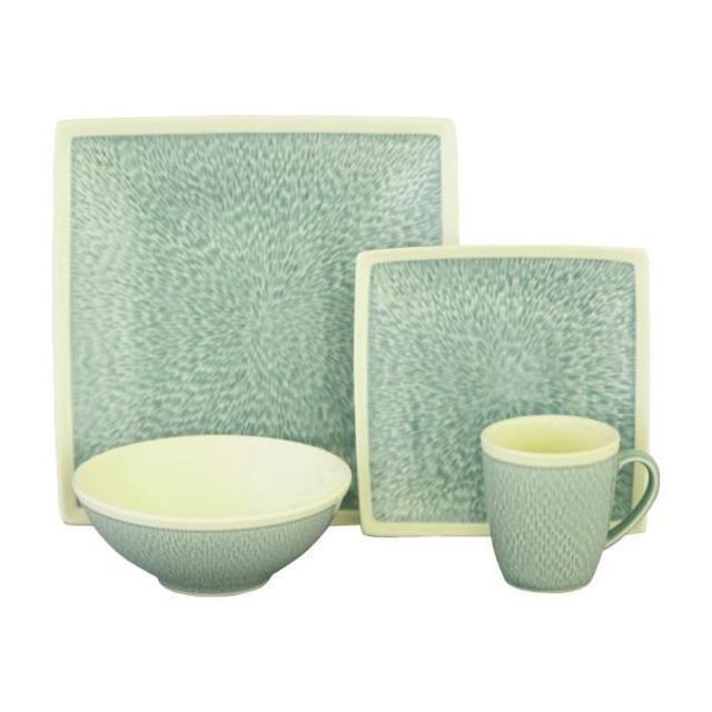 Vega 16 Piece Dinnerware Set by Sango - Aqua