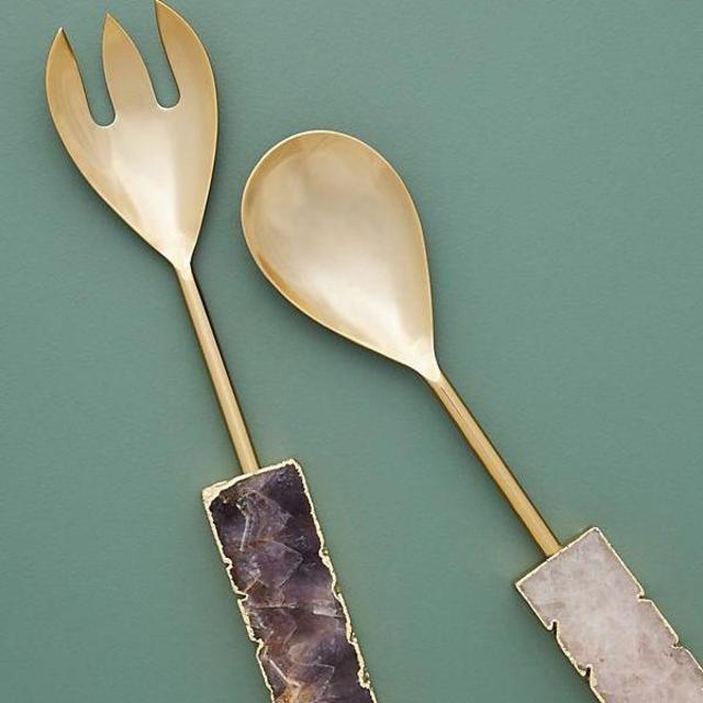Agate Serving Utensils, Set of 2