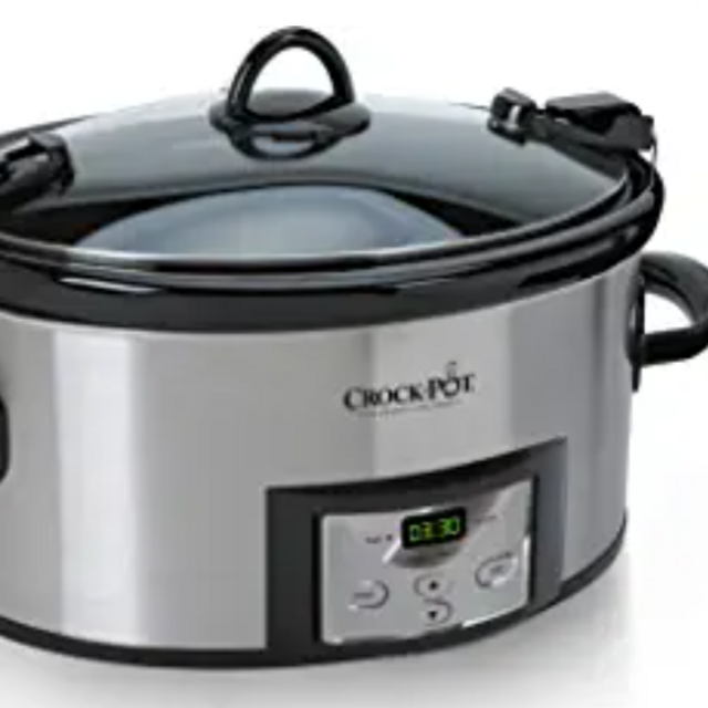 Crock-Pot SCCPVL610-S-A 6-Quart Cook & Carry Programmable Slow Cooker with Digital Timer, Stainless Steel