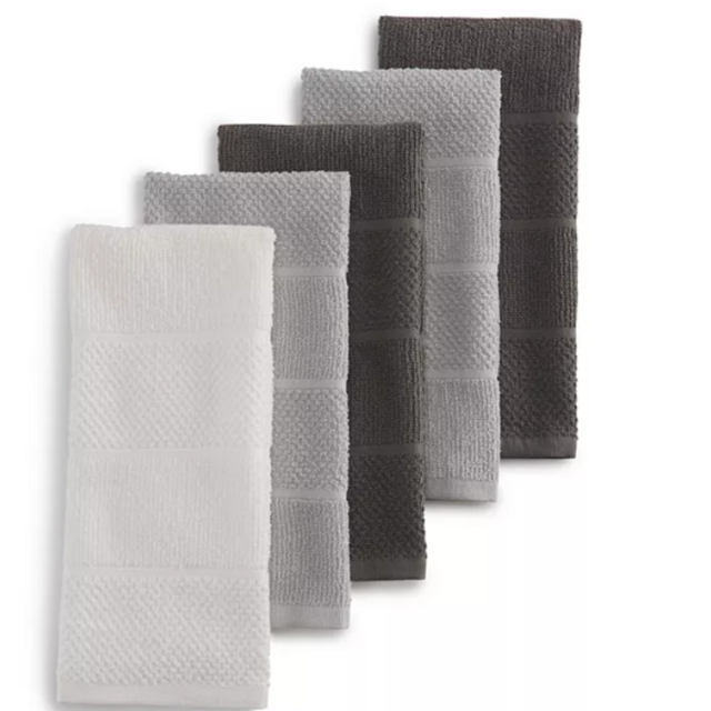 The Big One® Multi-Color Solid Kitchen Towel 5-pk. - Cool Color