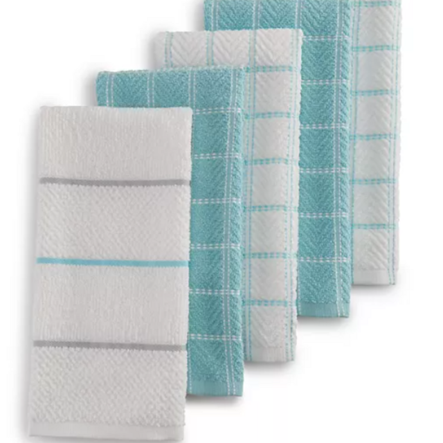 The Big One® Yarn-Dyed Kitchen Towel 5-pk. - Canal Blue