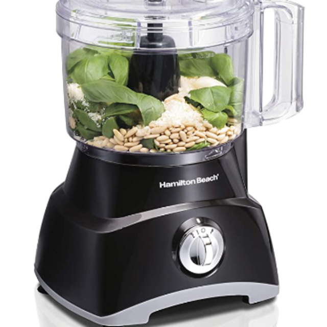 Hamilton Beach Food Processor & Vegetable Chopper for Slicing, Shredding, Mincing, and Puree, 8 Cup, Black