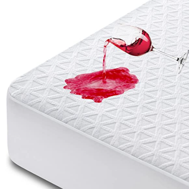 Premium 100% Waterproof Mattress Protector Queen Size Bed Mattress Cover Breathable Bamboo 3D Air Fabric Cooling Mattress Pad Cover Smooth Soft Noiseless Washable, 8''-21'' Deep Pocket