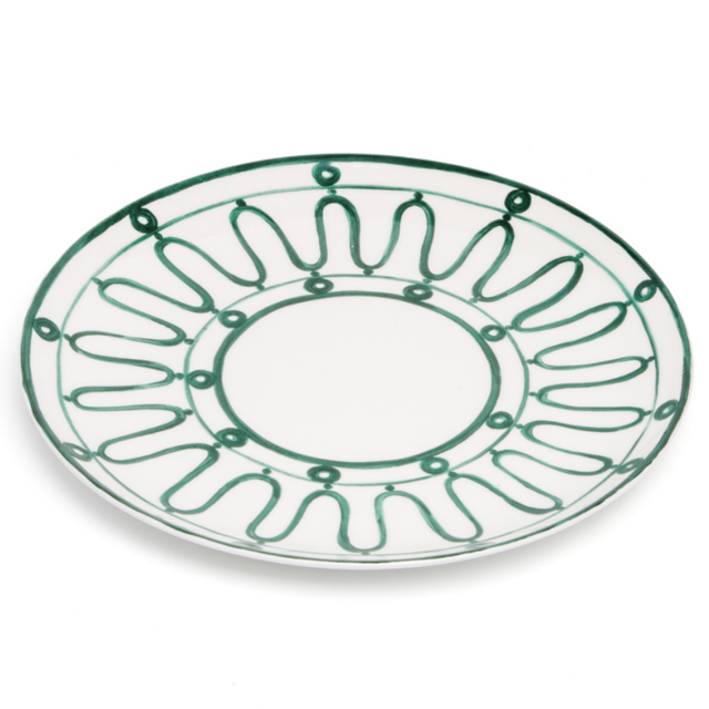 Dessert Plate - Green & White Kyma Collection – Land Of Belle