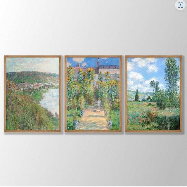 Claude Monet Prints Set of 3 No:2 - Monet Poster, Monet Exhibition Poster, Monet Paintings, Farmhouse Decor, Modern Home Decor