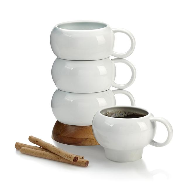 Nambé Bulbo Stackable Mugs, Set of 4