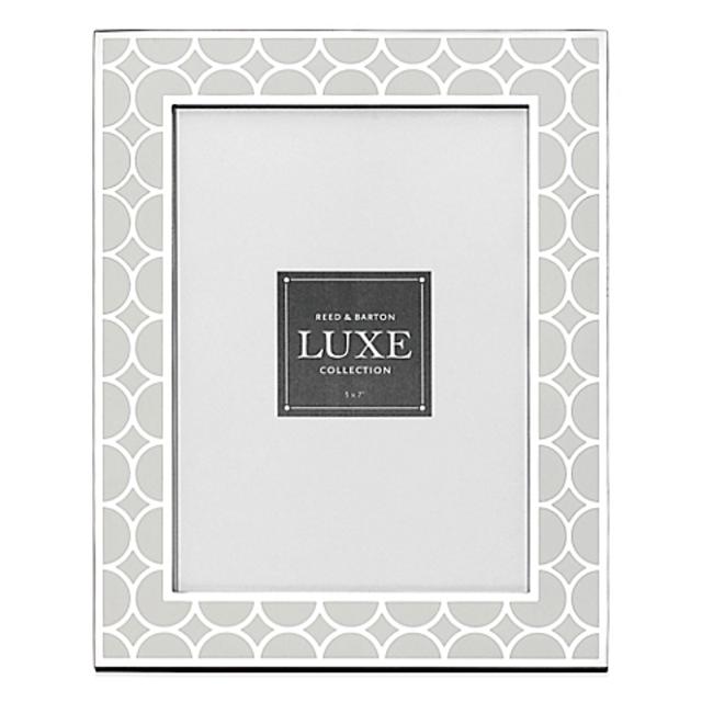 Reed & Barton Luxe Collection 5-Inch x 7-Inch Circles Picture Frame in White