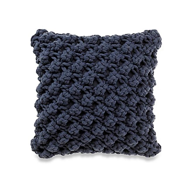 Kenneth Cole Reaction Home Mineral Chunky Popcorn Square Throw Pillow in Navy