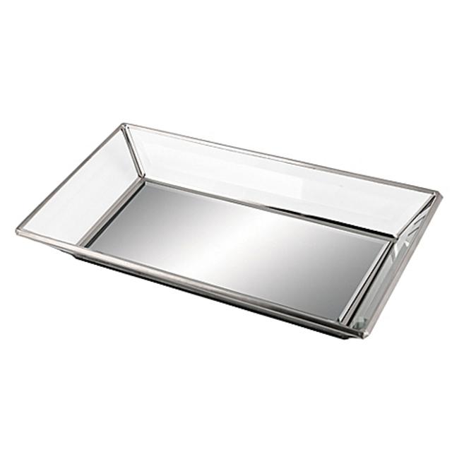 Mirrored Guest Towel Tray in Matte Nickel