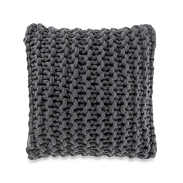 Kenneth Cole Reaction Home Pearl Knit Throw Pillow in Gunmetal