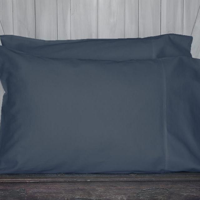 King Navy Hemmed Pillowcase Set