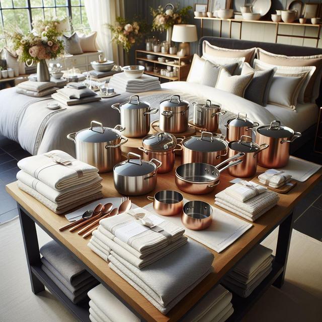 New bedding & kitchen cookware