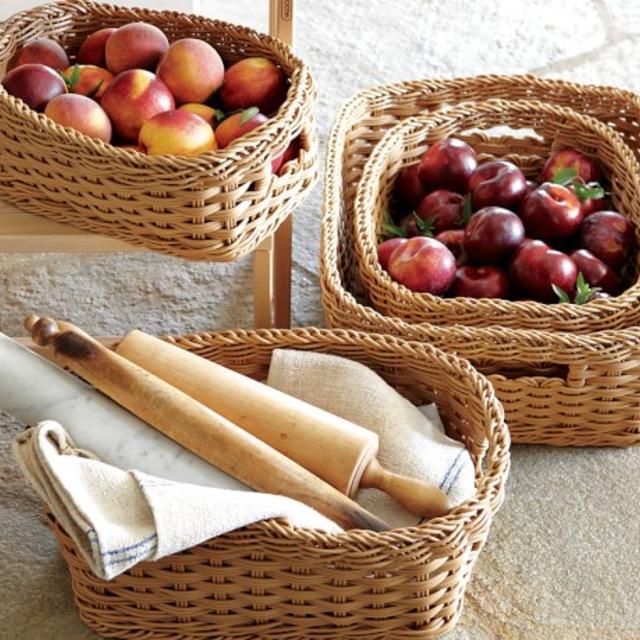 Panama Weave Washable Baskets, Set of 2