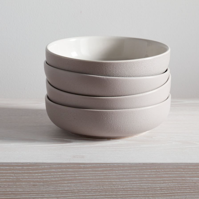 Kaloh Dinnerware Pasta Bowl Fog Speckled Set of 8 BOM