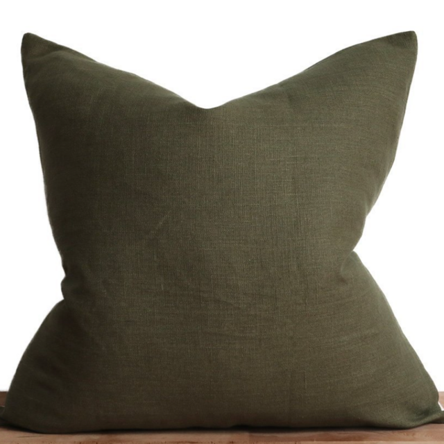Linen Pillow Cover, Moss