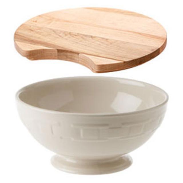 Woven Traditions® Footed Bowl & Topper Ivory