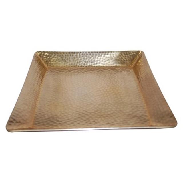 Threshold™ Squared Hammered Tray with Gold Finish