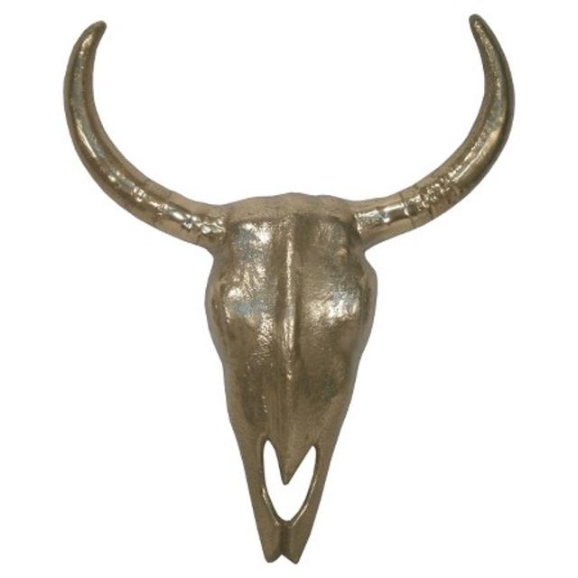 Cast Metal Steer Head Skull - Gold (16"x19") Threshold™